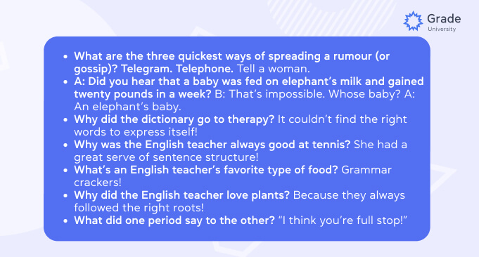 grade-university.com, Funny ESL jokes for adults